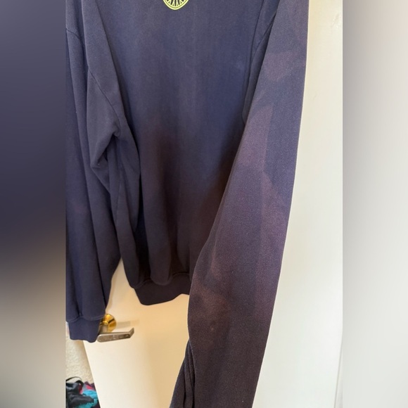 Soulcycle Derek Crew Sweatshirt in Navy with Yellow Print in Size Large - Picture 7 of 11
